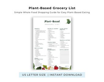 Plant Based Grocery List Printable Vegan Shopping List Healthy Food Guide