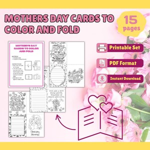 Printable Mother&#39;s Day Cards to Color and Fold for Kids