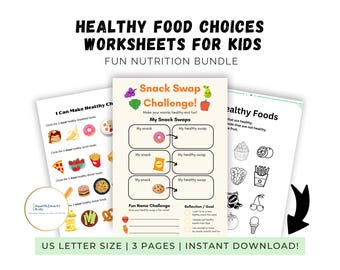 Healthy Food Choices Worksheets for Kids – Nutrition Printables