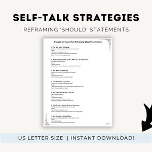 Self-Talk Worksheet for Reframing &#39;Should&#39; Statements Older Kids and Adults