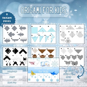 Winterorigami voor kinderen Maak 6 verschillende origami-ambachten