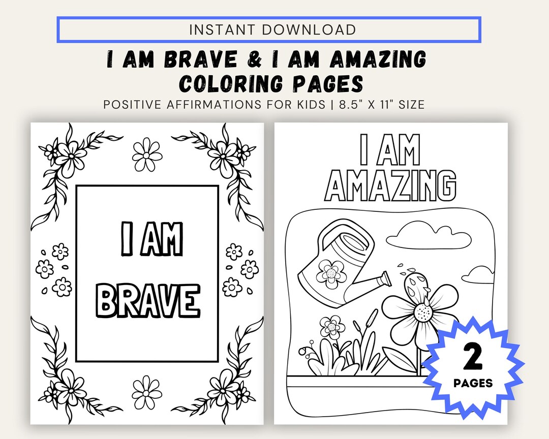 Affirmation Coloring Pages Bundle: Growth Mindset Activities for Kids ...