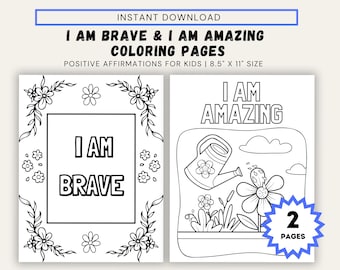 Affirmation Coloring Pages Bundle: Growth Mindset Activities for Kids (Printable)