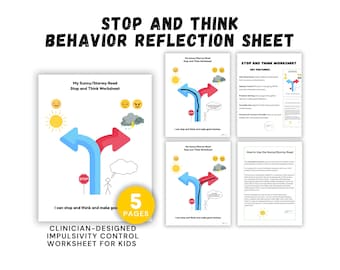 Impulse Control Worksheet: Behavior Reflection Sheet for Kids (PDF)