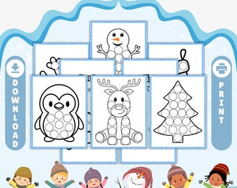 Winter Dot Marker Pages: Holiday Activity (PDF Download)