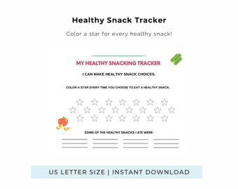 Healthy Snack Tracker for Kids | Picky Eater Reward Chart | Healthy Eating Activity