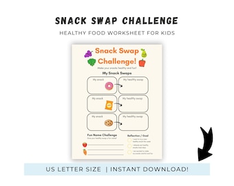 Snack Swap Challenge Worksheet for Kids – Healthy Eating Printable