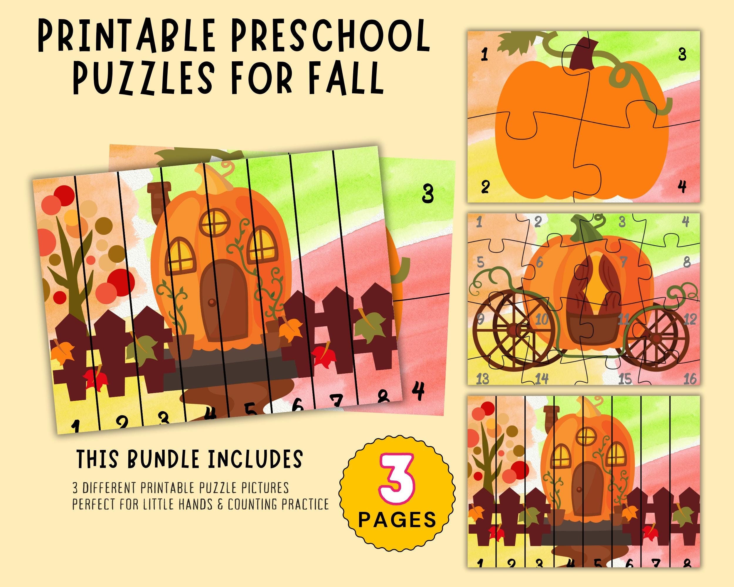 Printable Preschool Fall Puzzles