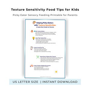 Consejos sobre alimentación para niños con sensibilidad a la textura / Alimentación sensorial para niños quisquillosos con la comida / Folleto para padres (PDF imprimible)