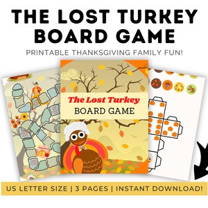 The Lost Turkey Printable Board Game - Fun Thanksgiving Activity