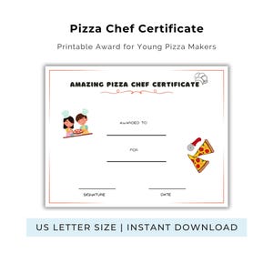 Barnpizzakockcertifikat | Matlagningspris (digital nedladdning)