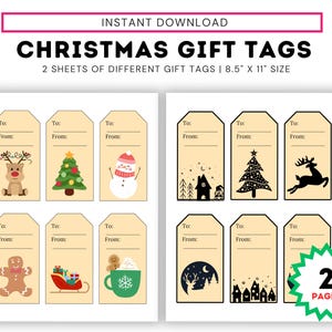 Etiquetas de regalo de Navidad imprimibles
