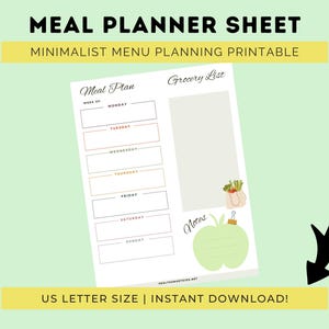 Printable Meal Planner and Grocery List