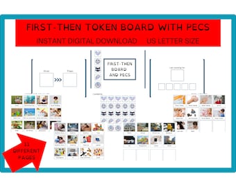 First-Then Board and PECS for Daily Routines and Activities, Visual Support, ASD