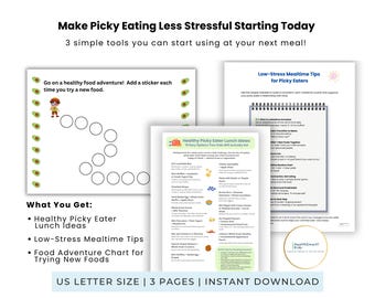 Picky Eater Starter Kit Printable Picky Eating Help Try New Foods Chart for Kids