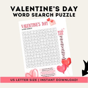 Valentine&#39;s Day Word Search Puzzle