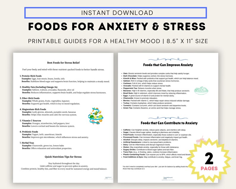 Photo inspiration: Picture Idea: Foods For Anxiety And Stress Printable Handouts