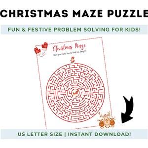 Lustige Weihnachtslabyrinth Puzzle für Kinder
