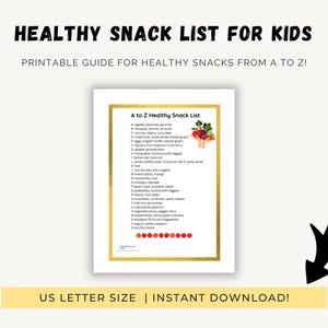 Healthy Snacks for Kids Printable List