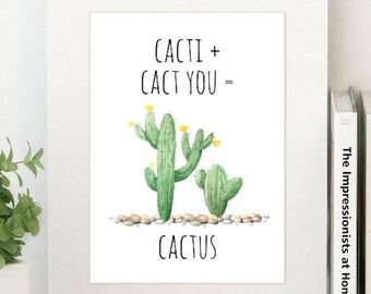 Cactus printable, Cacti, Succulent Art, Cactus Art Print, Cactus digital art, digital download, instant art, cacti cact you,instant download