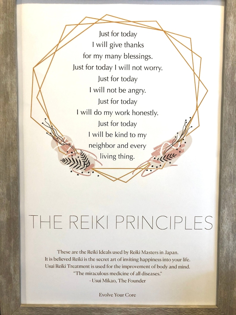 Reiki Principles Digital Pdf Download For Printposterwall Etsy