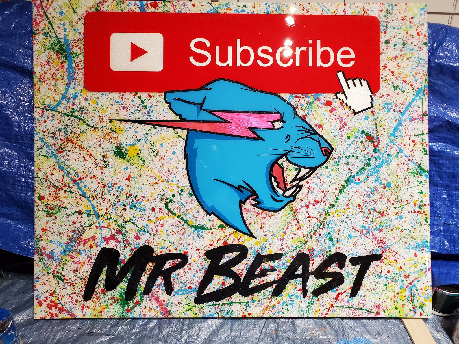 Subscribe To MrBEAST Custom Artwork Etsy