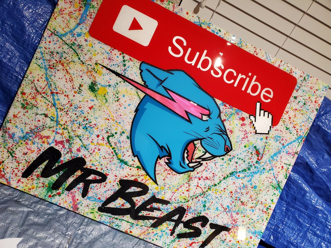 Subscribe To MrBEAST Custom Artwork Etsy