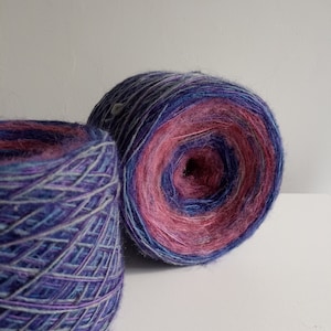 Filato di lana di design 27. Filato di lana e mohair di lusso da 4 oz Filato di lana lettone sfumato Filato per tessitura, lavoro a maglia a mano, uncinetto Filato misto ombré