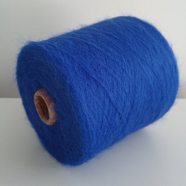 Blue alpaca yarn on cone Luxury alpaca yarn cake Royal blue color soft yarn for hand and machine knitting Weaving Crochet 100-200g/3.5-7oz