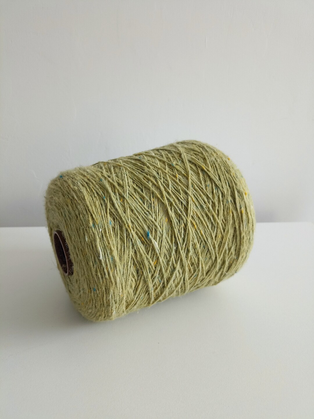 Tweed Yarn Wool Tweed Yarn Soft Green Lambswool Yarn on Cone Green ...