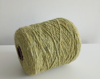 Fil de tweed Laine de tweed Fil de laine d'agneau vert doux sur cône Tweed vert Tweed pour tricoter à la main et à la machine Tissage Crochet 100-200 g