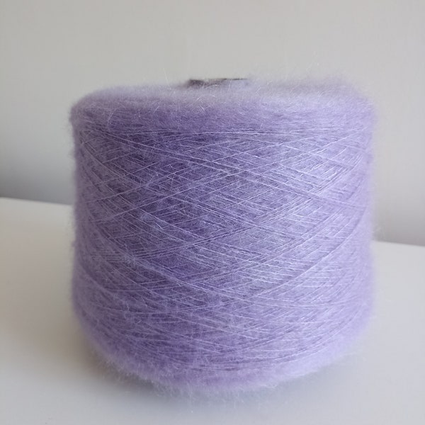 Kidmohair luxury yarn on cone from Italy Violet soft fluffy mohair yarn for weaving, hand and machine knitting, crochet 100-200g/3.5-7 oz