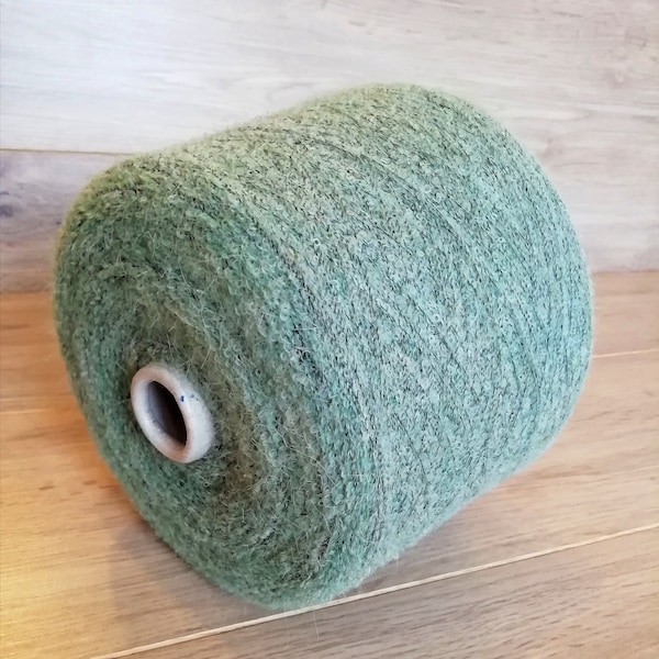 Alpaca Merino wool Luxury Boucle Yarn on cone Mint green Yarn cake Weaving Hand knitting Machine knitting Crochet per 100g/3.5oz alpaca yarn