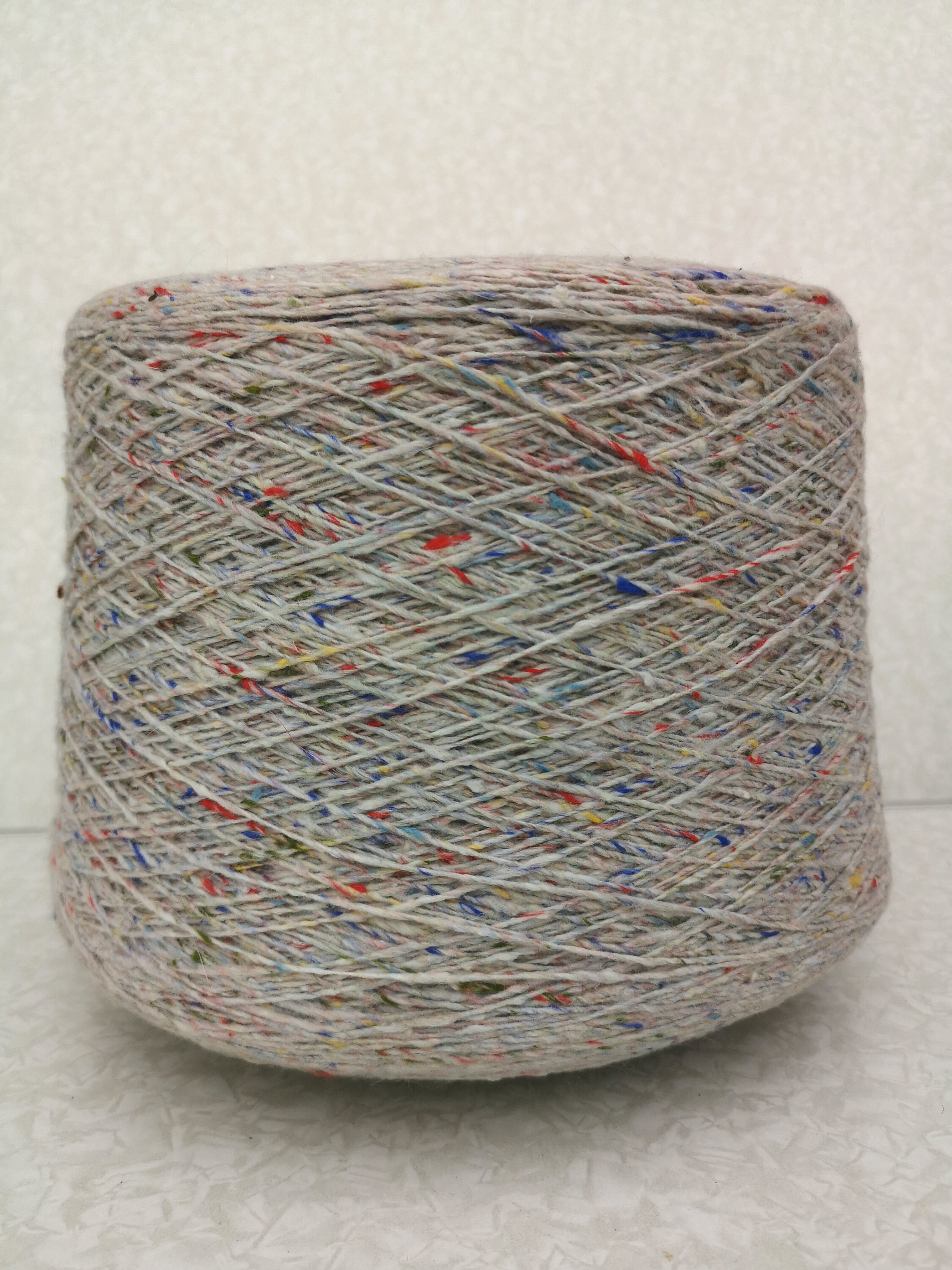 Tweed Yarn Merino wool Silk Yarn on cone Gray Hand knitting Etsy