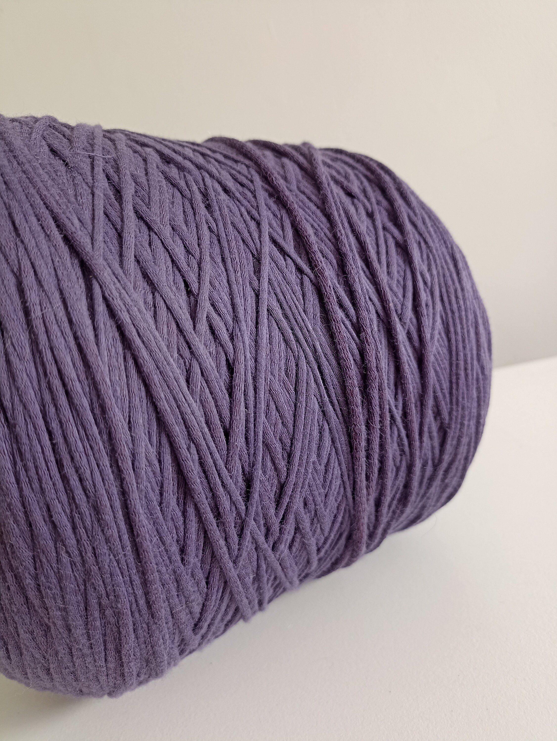 Rope Cotton Yarn Soft Tube Yarn Dark Purple Cotton Yarn Ribbon Etsy