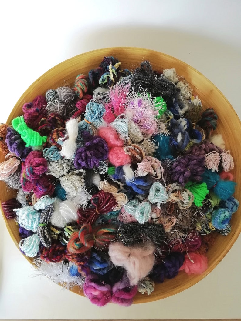 Scrap Fiber Yarn Embellishments Amigurumi Weaving Junk Journal | Etsy