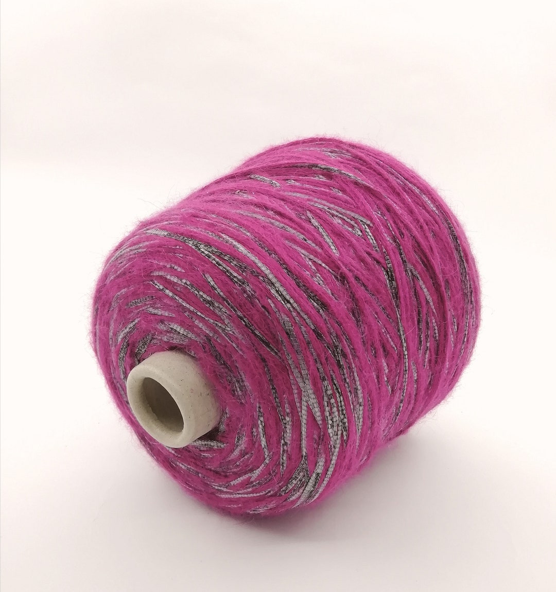 Fantasy Ribbon Mohair Yarn on Cone Art Yarn Fiber Pink Mohair Etsy