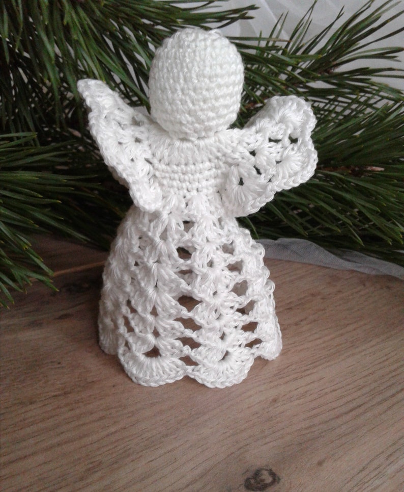 Christmas angel Crochet white guardian angel Christmas home decor Baptism ornament Table top decor Wedding ornament Christening angel