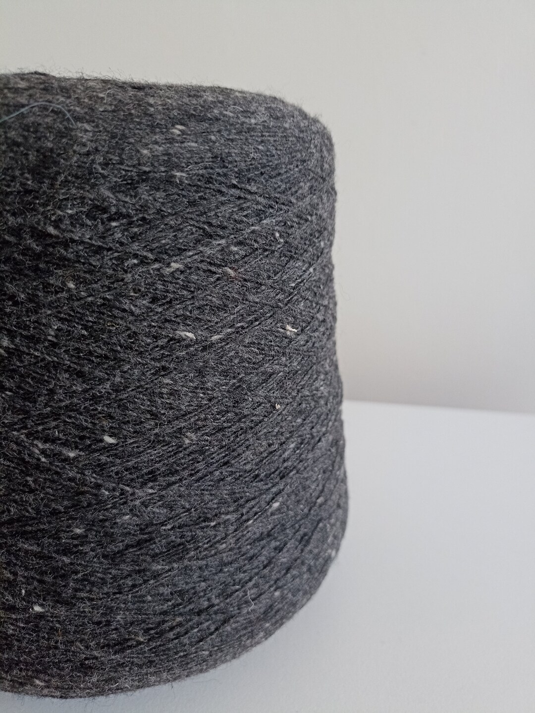 Tweed Yarn Luxury Tweed Soft Lambswool Yarn on Cone Gray Tweed for Hand ...