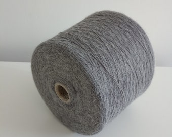 Fil d'alpaga et de mohair Laine d'alpaga grise Fil de mohair et de laine Fil de dentelle pour tricoter à la main et à la machine Fil d'alpaga à tisser 100-200 g/3,5-7 oz