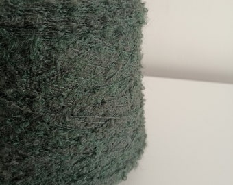 Loop boucle yarn on cone Swamp green yarn Fur yarn Toys knitting yarn Weaving Hand and machine knitting Crochet 100-200g /3.5-7 oz yarn