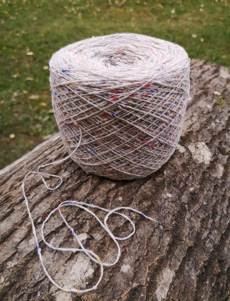 Tweed Yarn Merino wool Silk Yarn on cone Gray Hand knitting Etsy