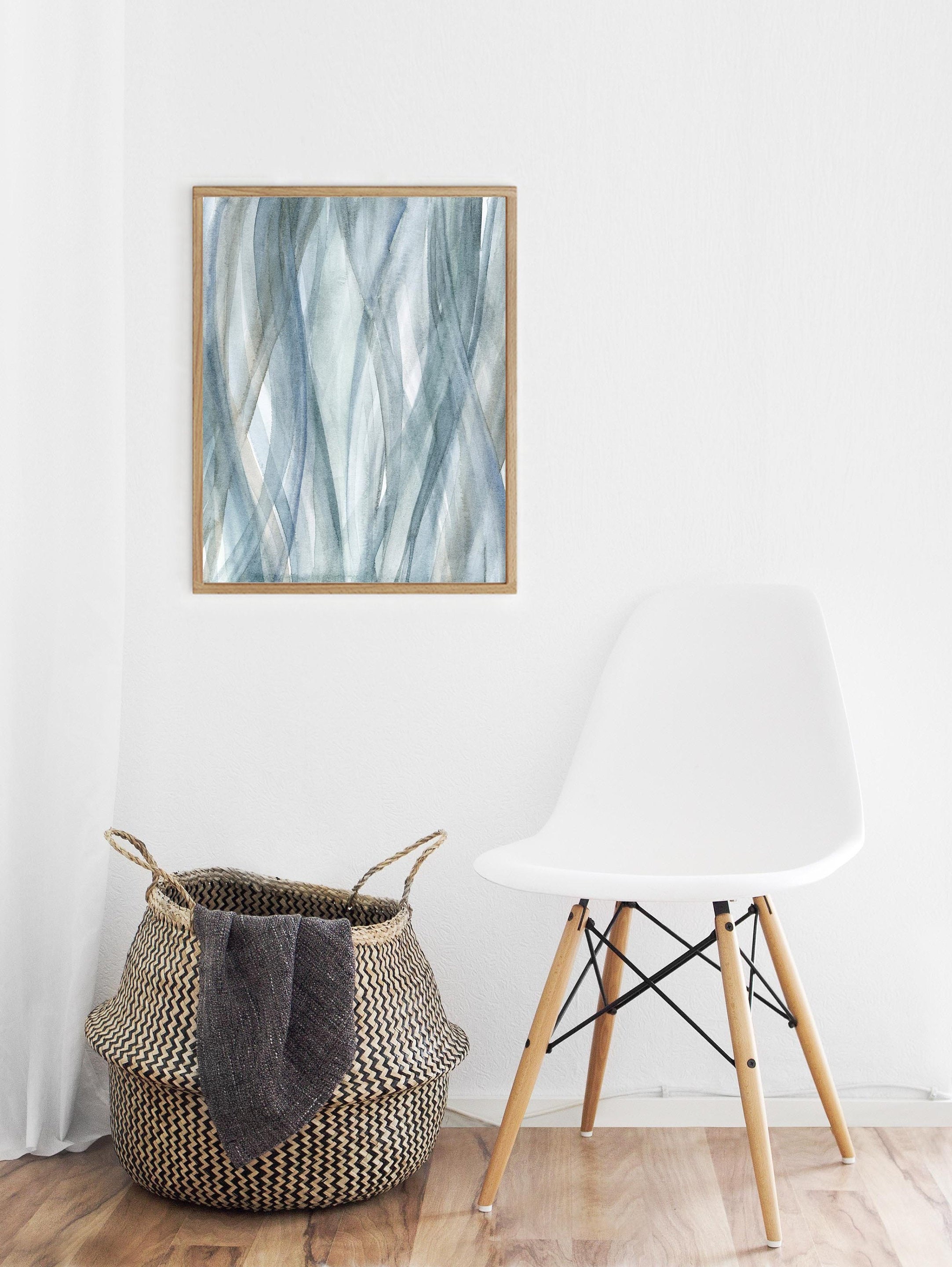 Printable Wall Art Grey Blue Watercolor Abstract Print | Etsy