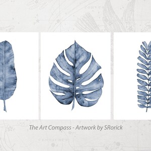 Große botanische Druck-Set von 3, druckbare Kunstwerk für Wände, 8x10 16x20 24x30 Digitaldrucke Download von Farn Banana Monstera Blatt Gemälden