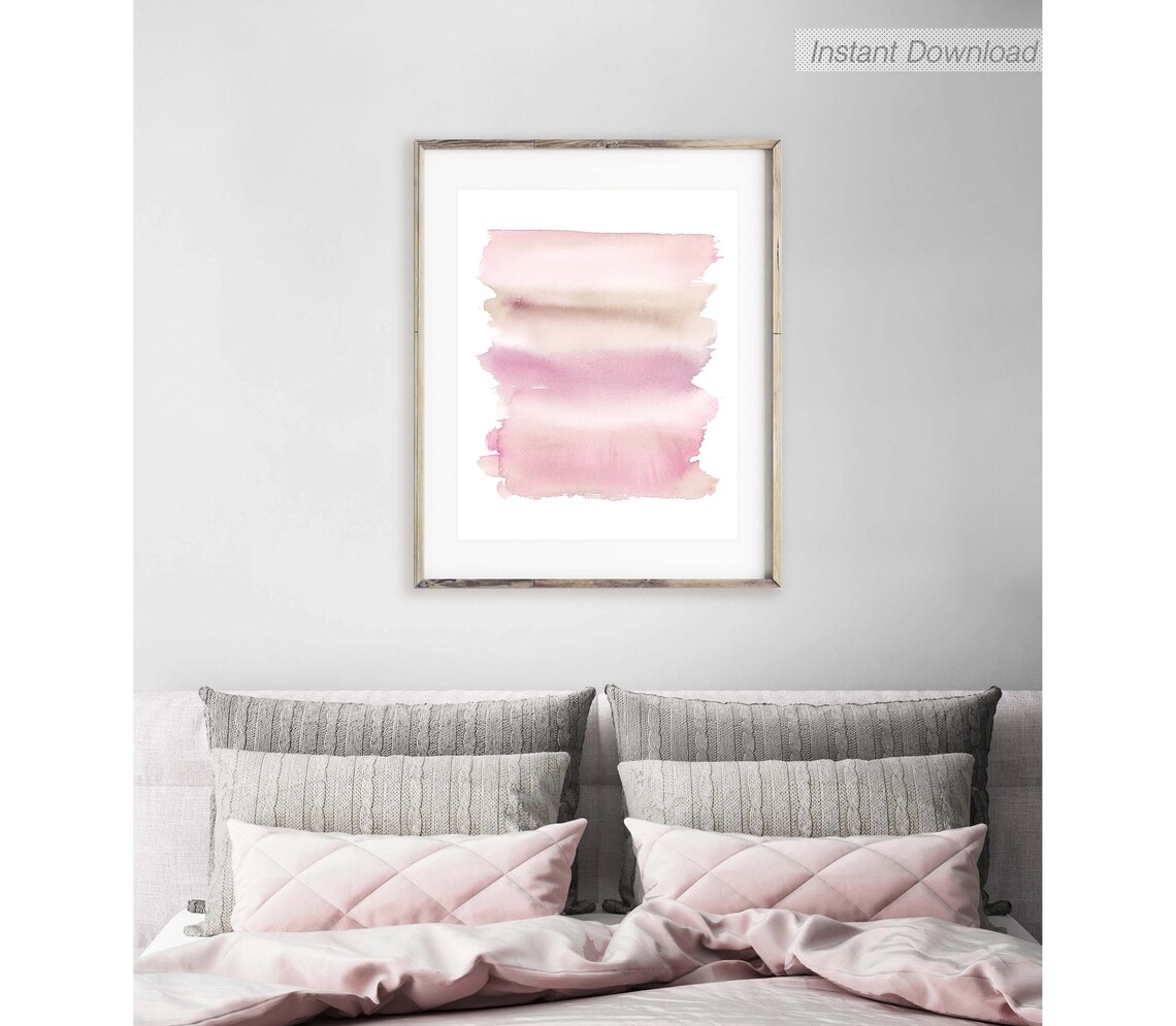 Blush Abstract Art Printable Wall Art of Watercolor Painting Etsy