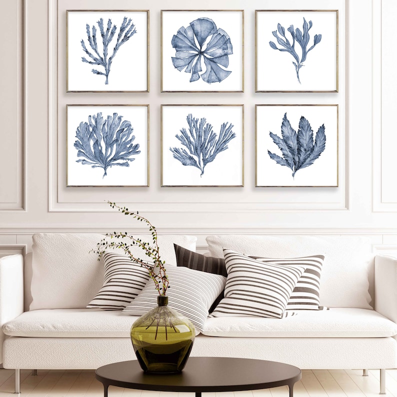 Printable Wall Art Square Art Print Set of 6 Prints Hamptons Etsy
