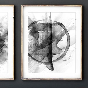 Downloadable Print, Black and White Printable Wall Art of Abstract ...