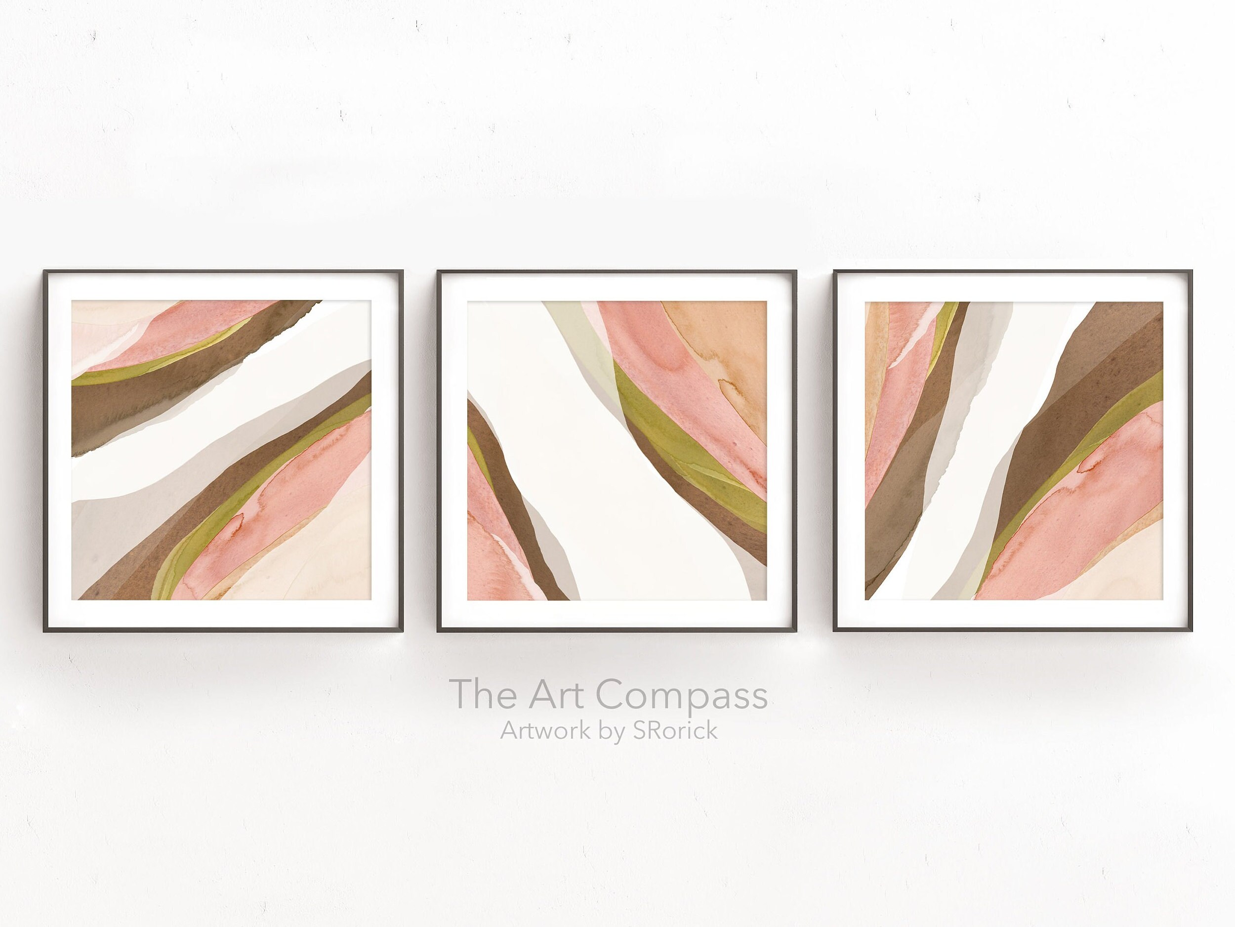 Wall Art Printable Set of 3 Square Downloadable Prints of Etsy