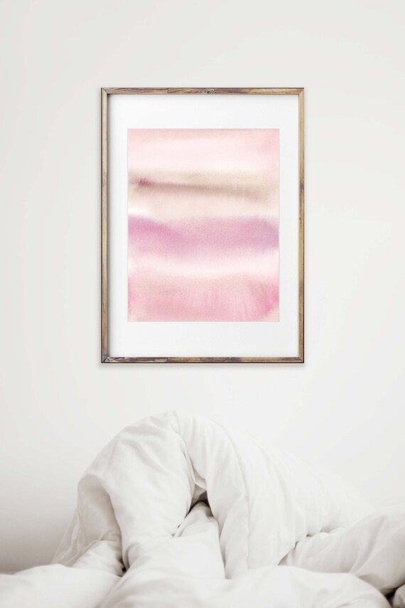 Blush Pink Wall Art Watercolor Printable Painting College Dorm Decor Chic Boho Artwork Instant Downloadable Abstract Art Soft Pastel