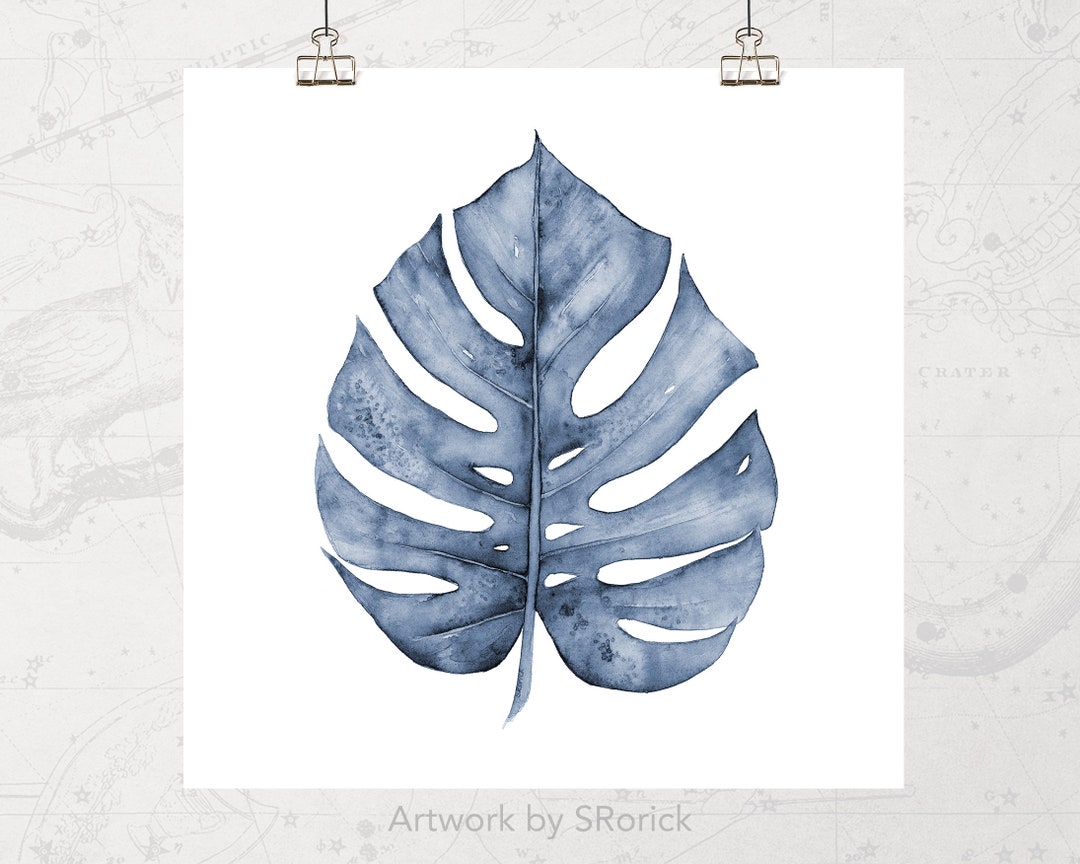Monstera Leaf Printable Wall Art, Watercolor Painting Digital Download ...